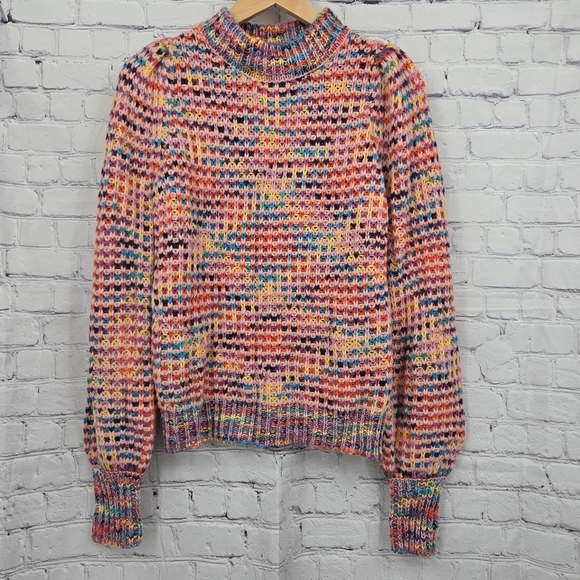 Dear John Tops - Dear John Cutsie Rainbow, Knit Sweate Size Small
